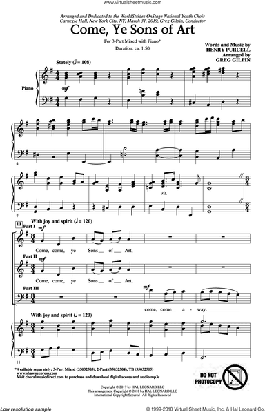 Come, Ye Sons Of Art (arr. Greg Gilpin)
