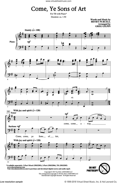 Come, Ye Sons Of Art (arr. Greg Gilpin)