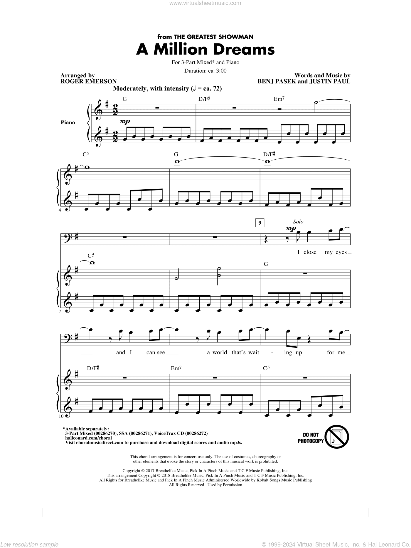 A Million Dreams (from The Greatest Showman) (arr. Roger Emerson)