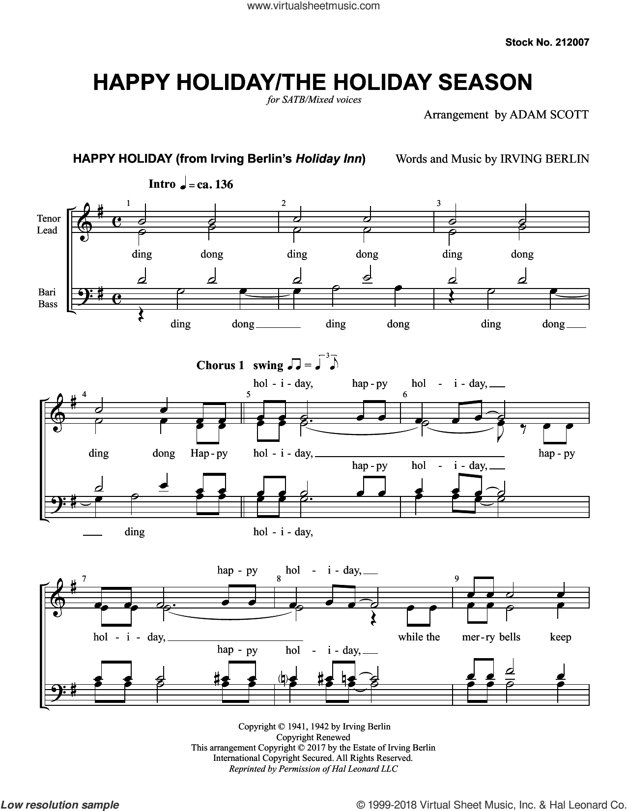 Happy Holiday/The Holiday Season (arr. Adam Scott)