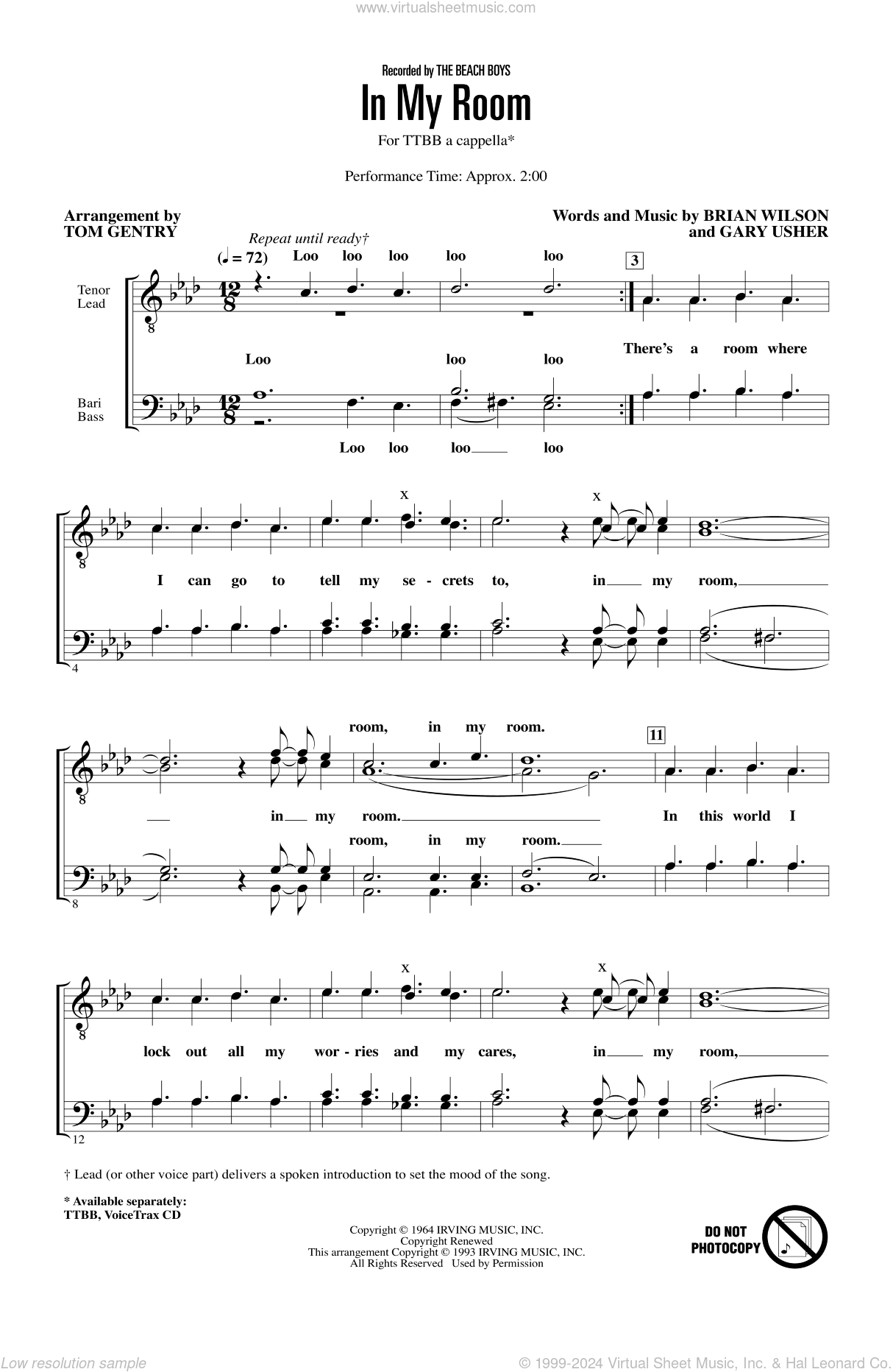 In My Room (arr. Tom Gentry)