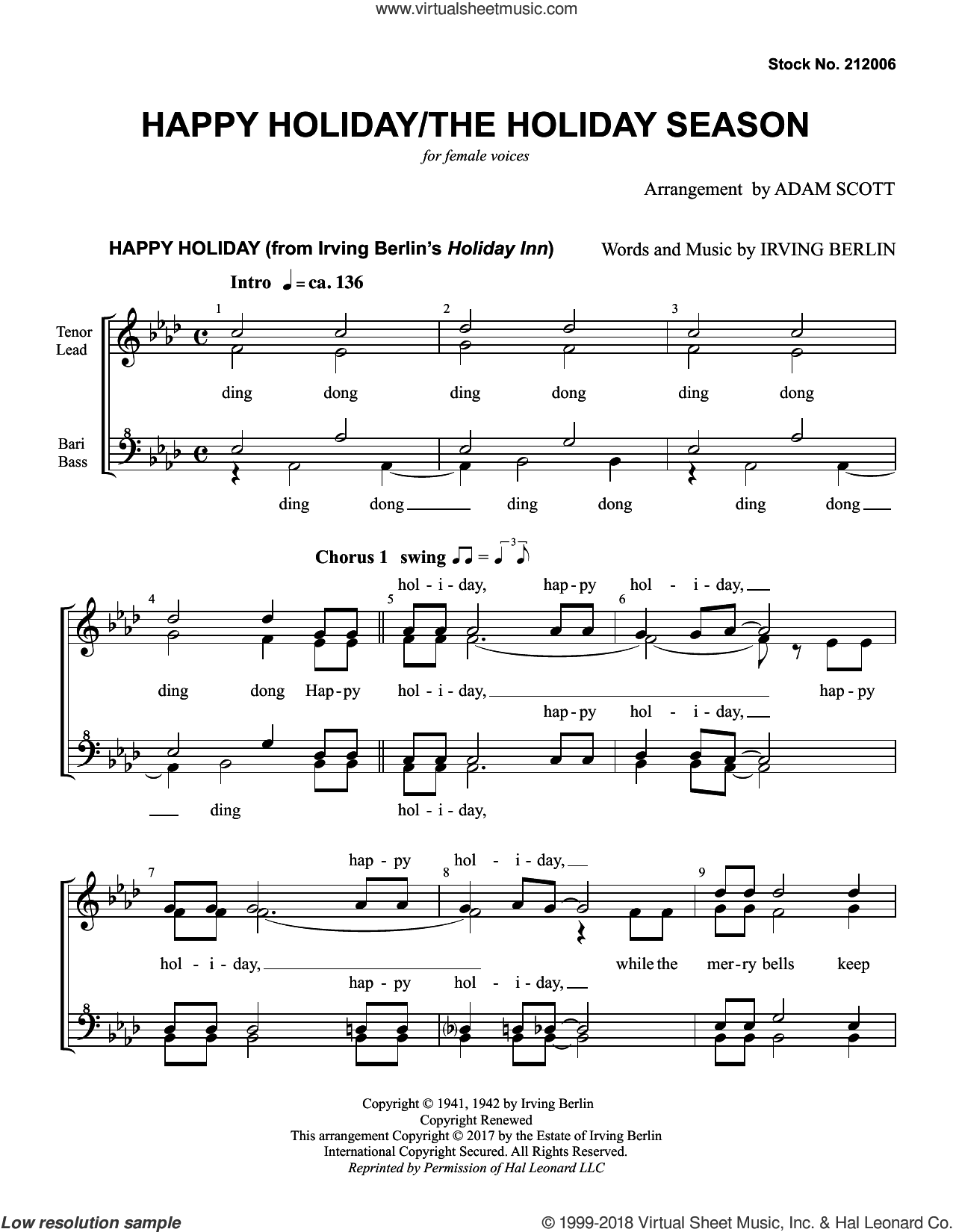 Happy Holiday/The Holiday Season (arr. Adam Scott)