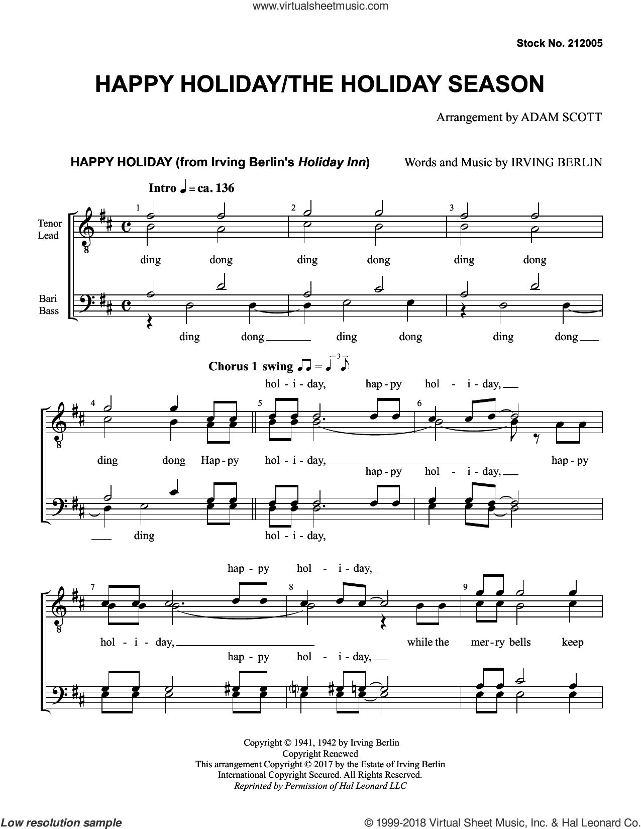 Happy Holiday/The Holiday Season (arr. Adam Scott)