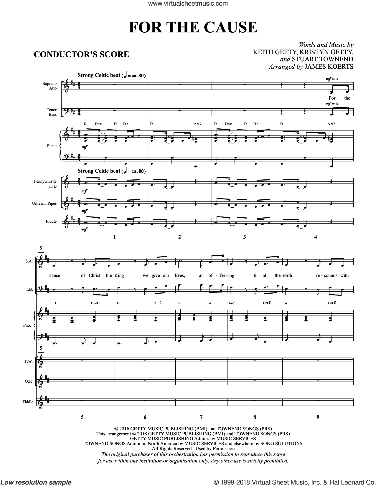 For the Cause (arr. James Koerts), complete set of parts (COMPLETE)
