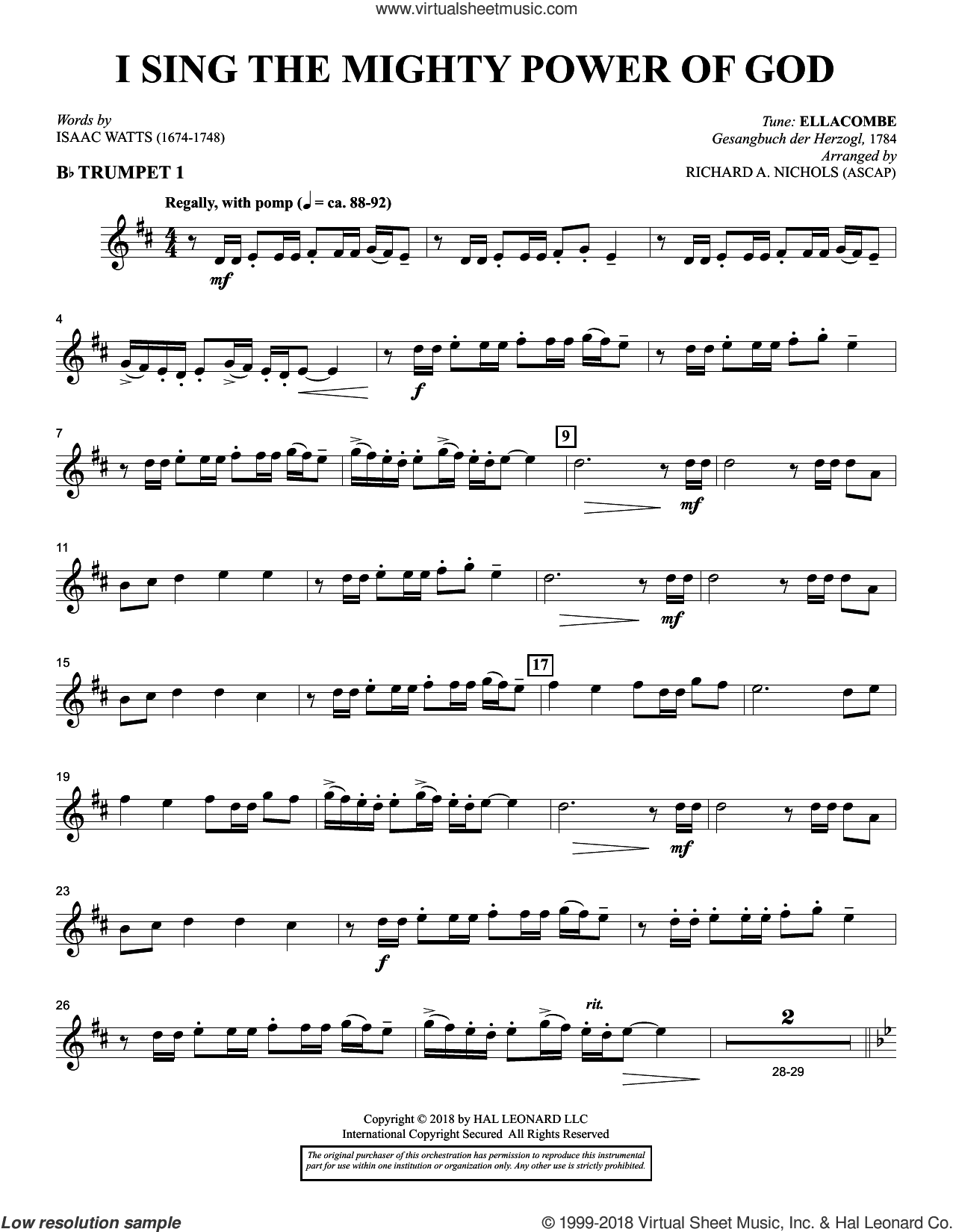 I Sing the Mighty Power of God (arr. Richard Nichols)