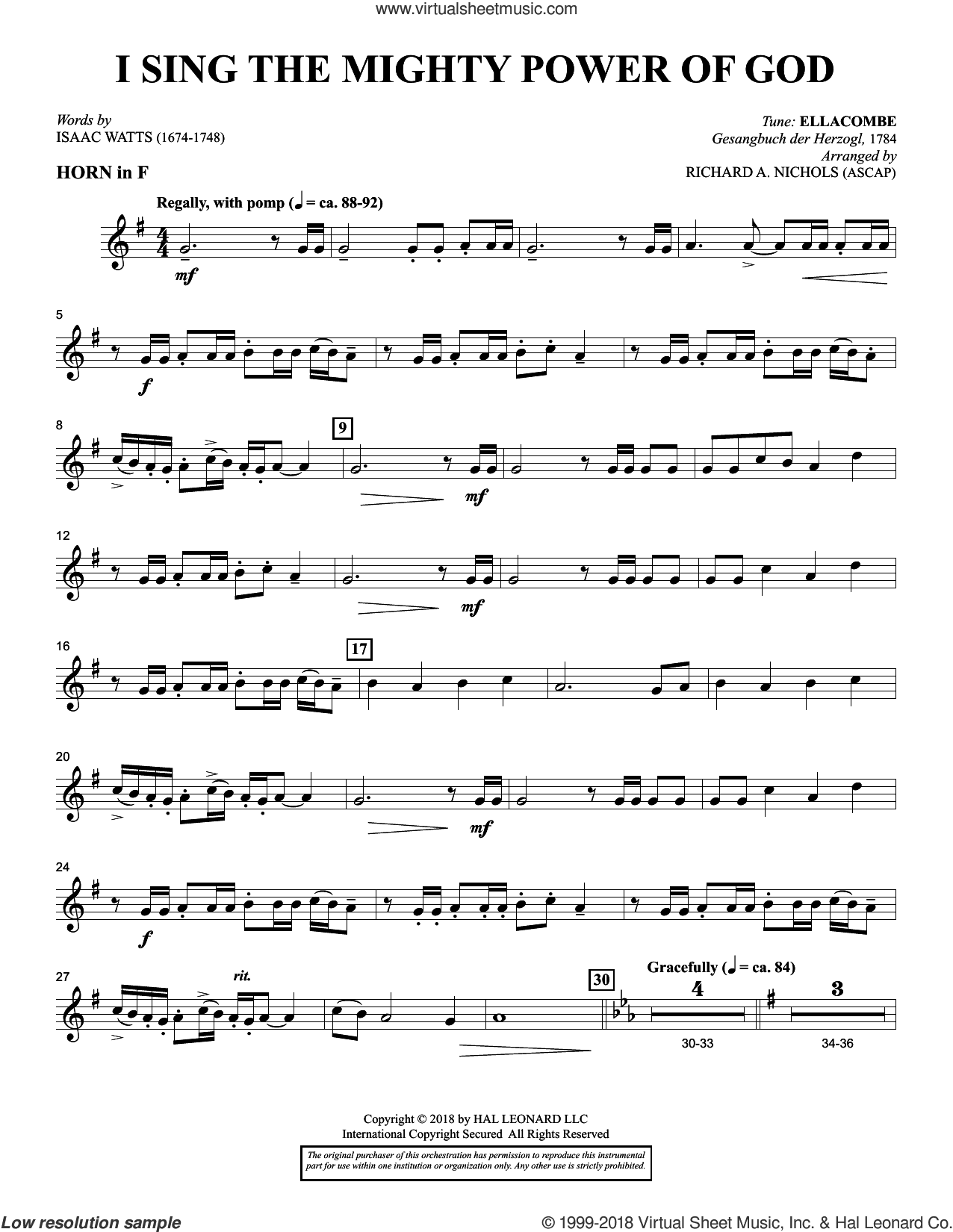 I Sing the Mighty Power of God (arr. Richard Nichols)