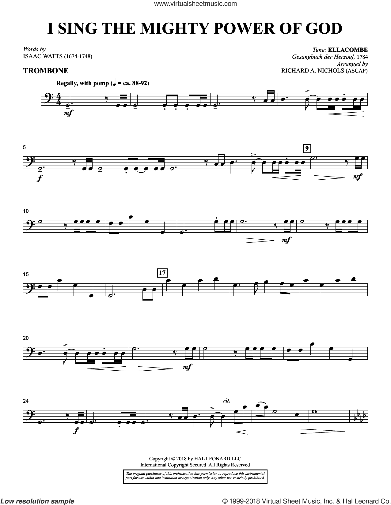 I Sing the Mighty Power of God (arr. Richard Nichols)