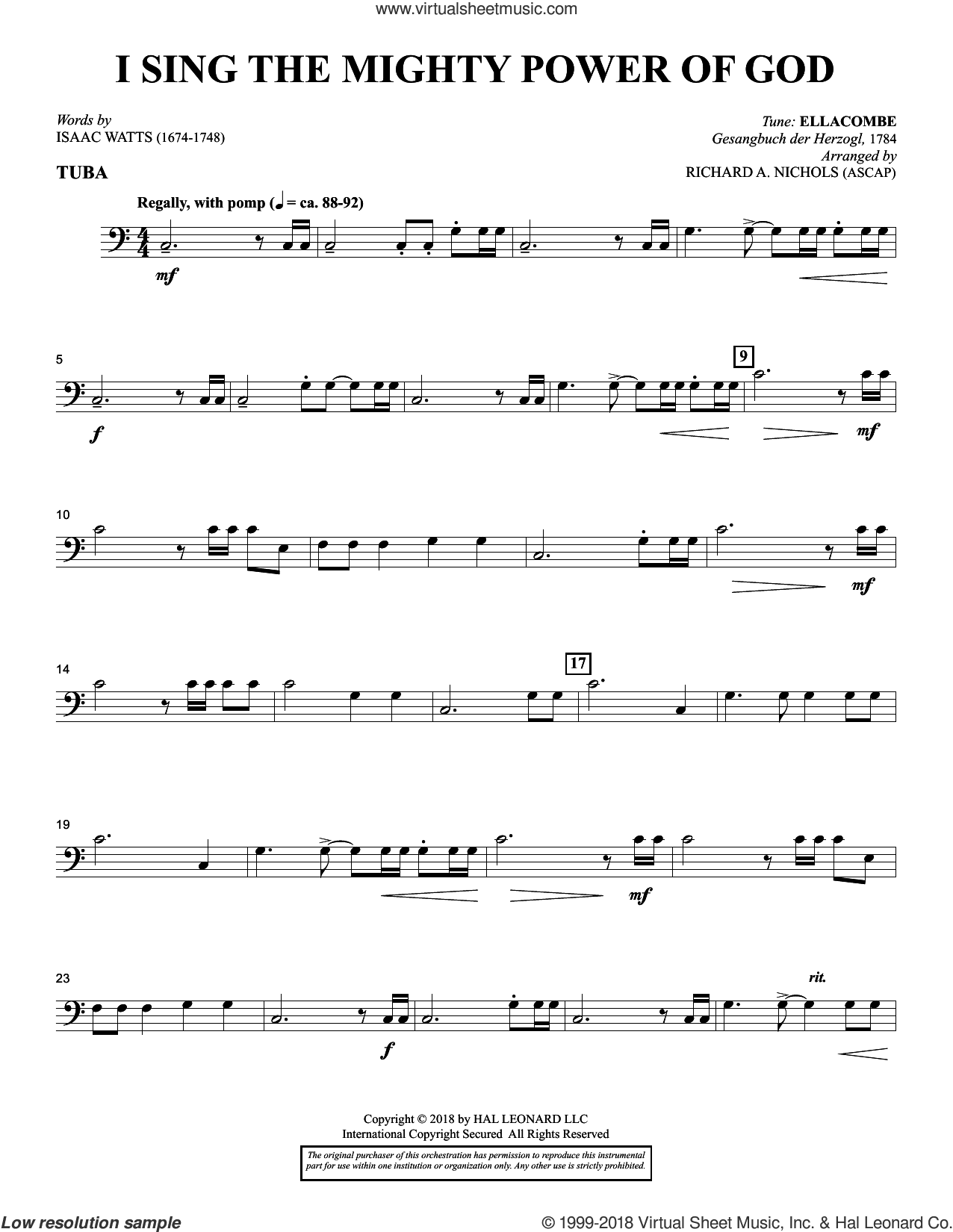 I Sing the Mighty Power of God (arr. Richard Nichols)