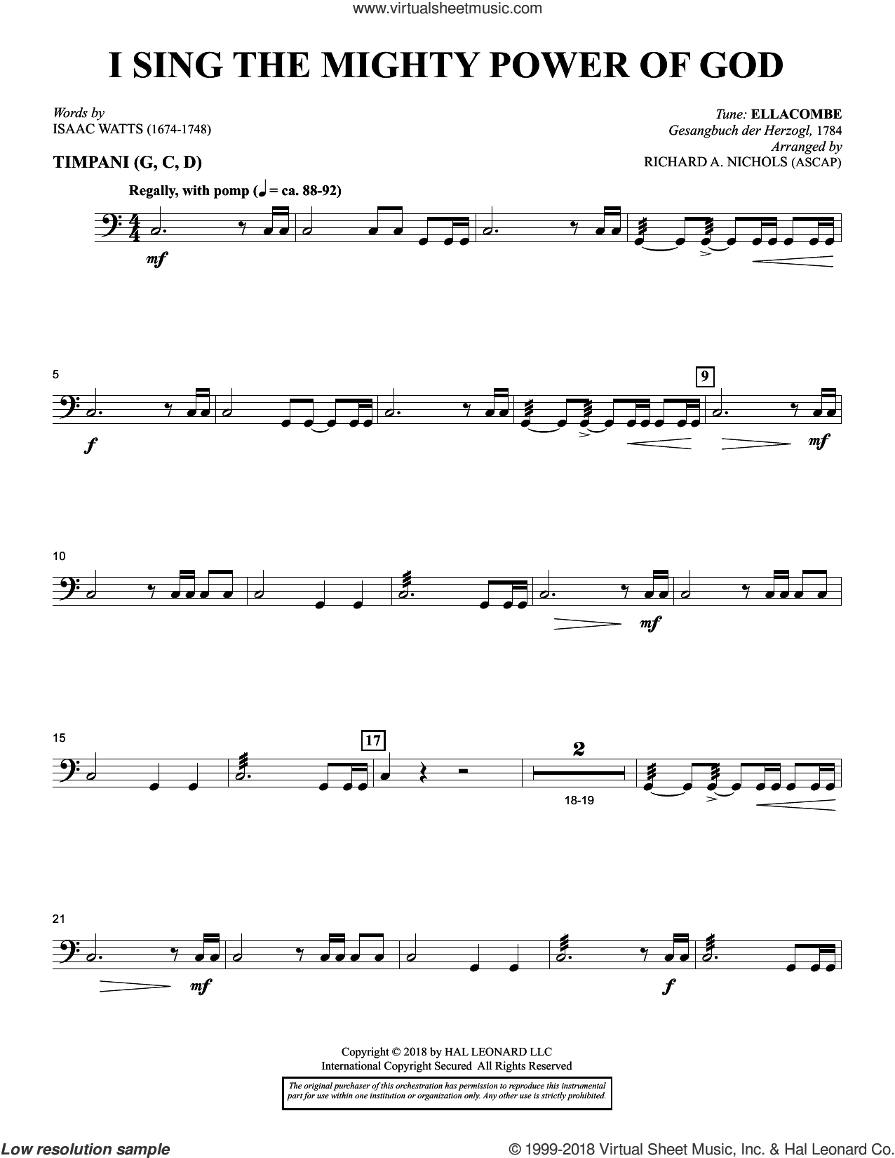 I Sing the Mighty Power of God (arr. Richard Nichols)