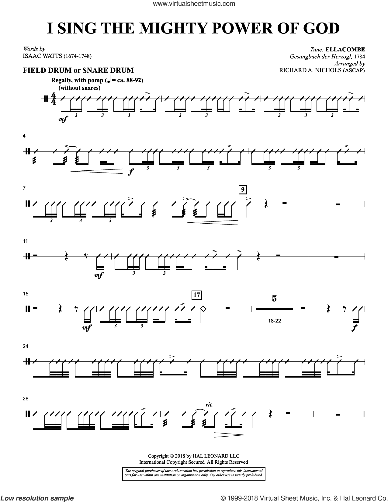 I Sing the Mighty Power of God (arr. Richard Nichols)