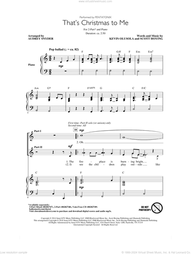 That's Christmas To Me (arr. Audrey Snyder)