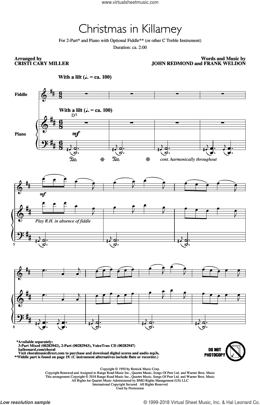 Christmas In Killarney (arr. Cristi Cary Miller)