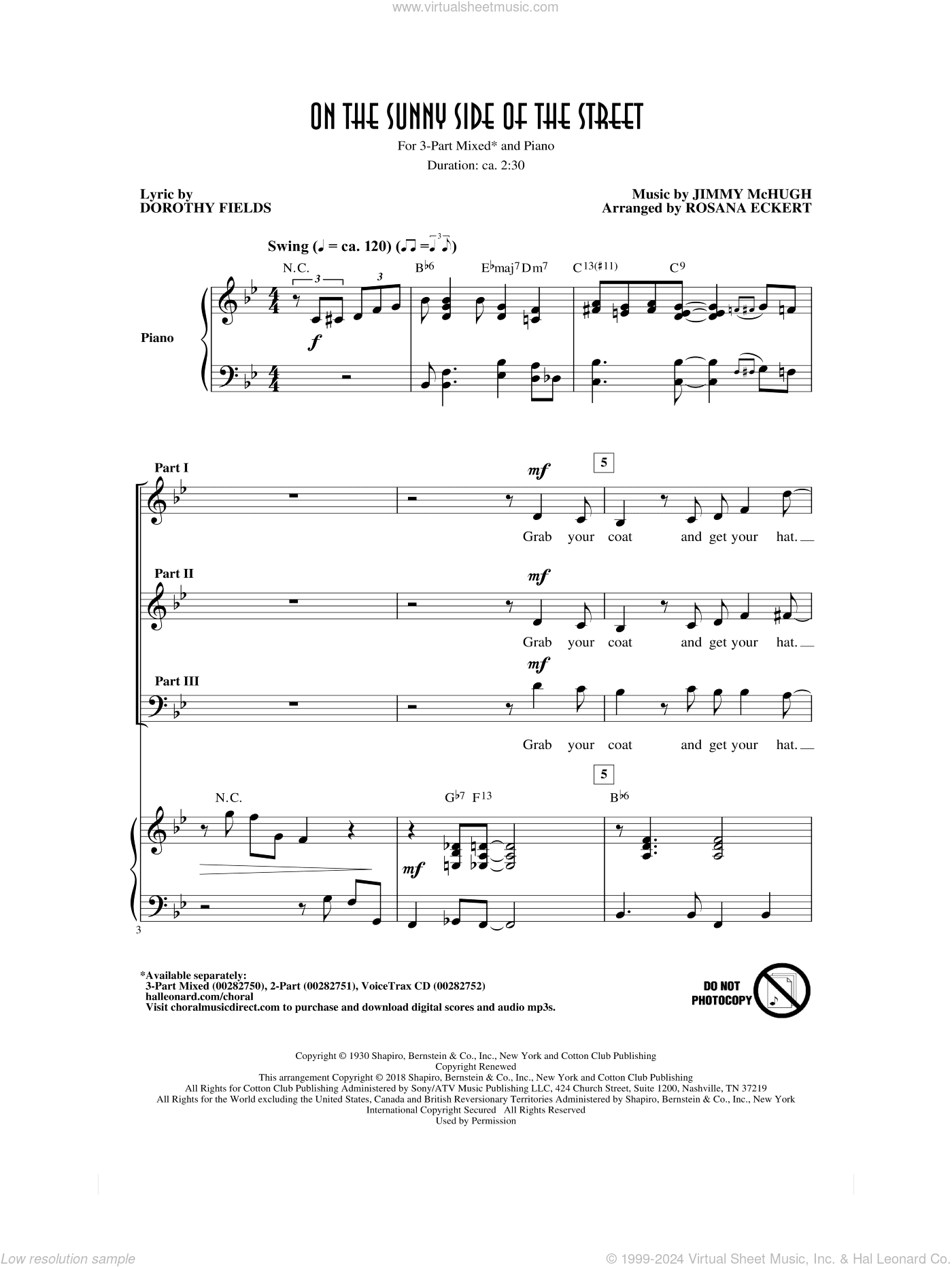 On The Sunny Side Of The Street (arr. Rosana Eckert)