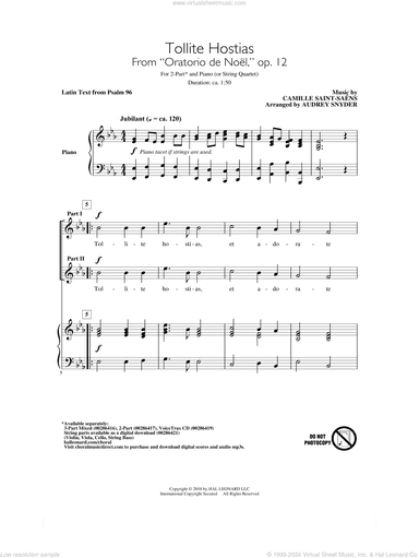 Tollite Hostias (arr. Audrey Snyder)