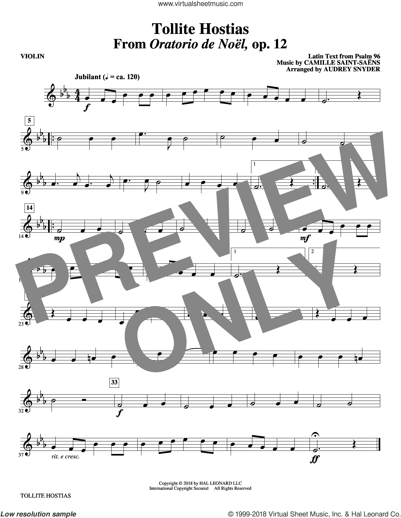 Tollite Hostias (arr. Audrey Snyder) (complete set of parts)