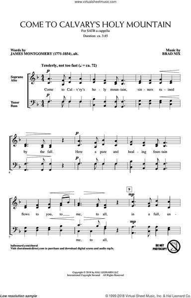 Come To Calvary's Holy Mountain