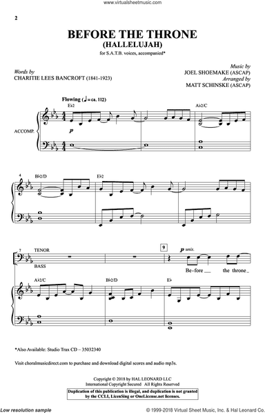 Before The Throne (Hallelujah) (arr. Matt Schinske)