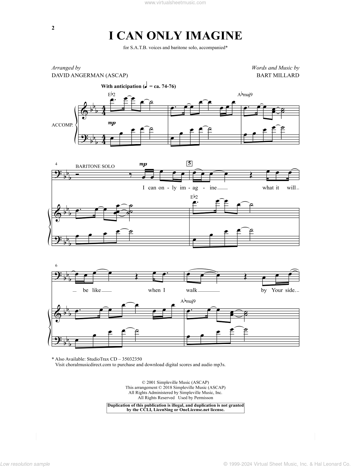 I Can Only Imagine (arr. David Angerman)