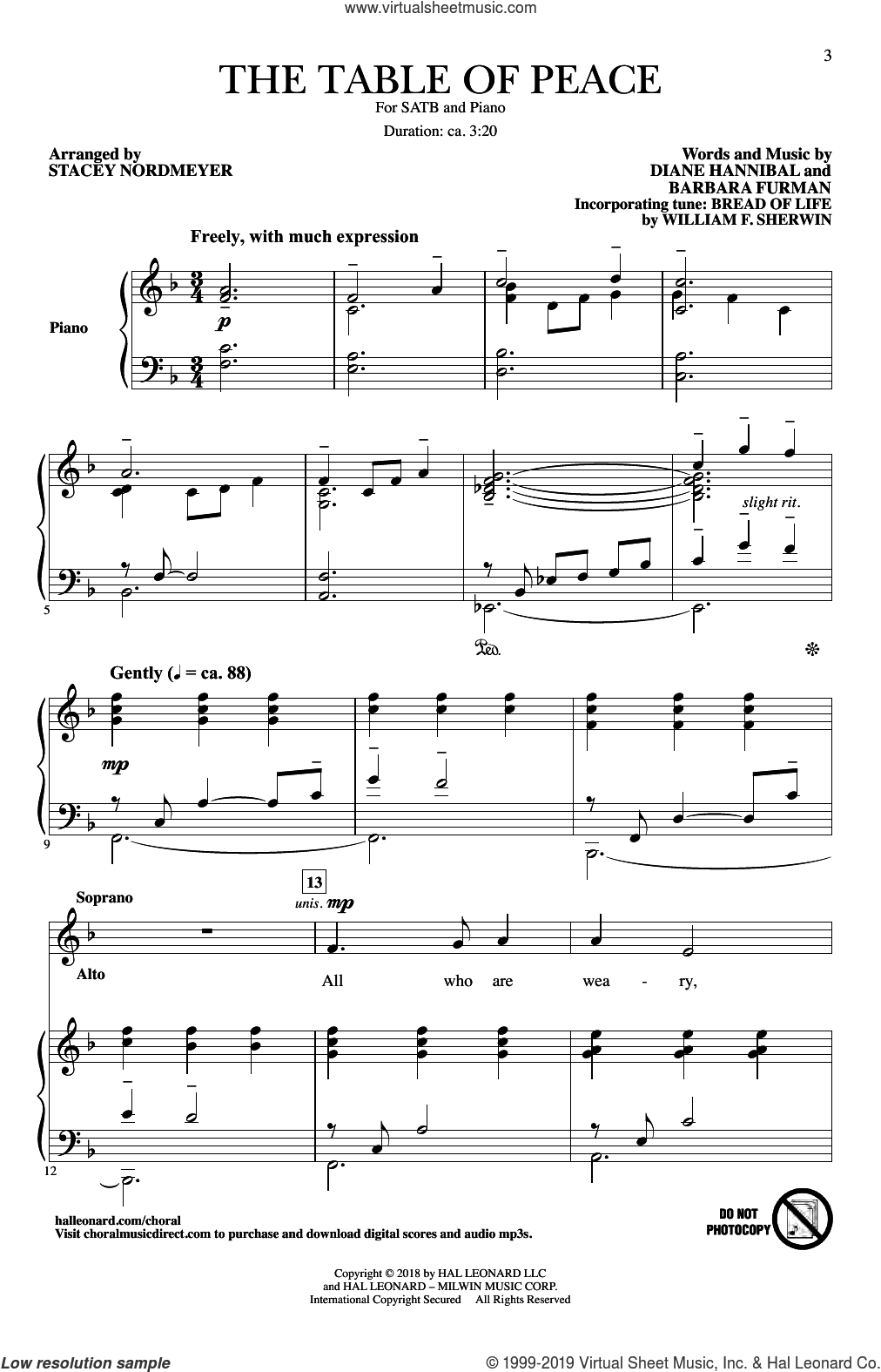 The Table Of Peace (arr. Stacey Nordmeyer)