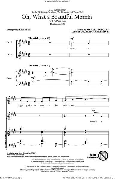 Oh, What A Beautiful Mornin' (from Oklahoma!) (arr. Ken Berg)