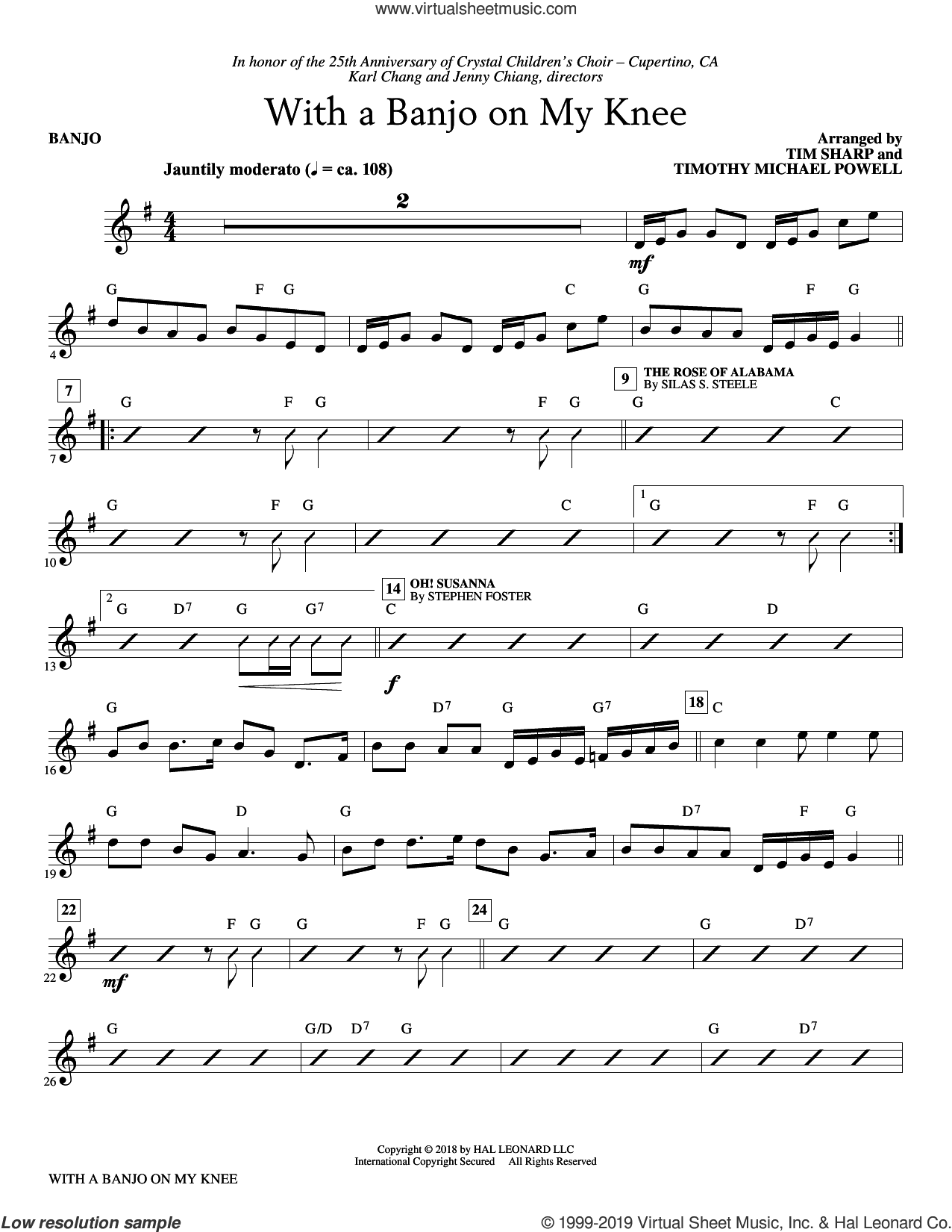 With A Banjo On My Knee (complete set of parts)