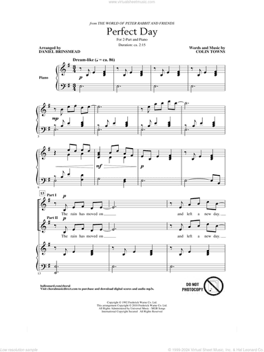 Perfect Day (Theme From The World Of Peter Rabbit And Friends) (arr. Daniel Brinsmead)