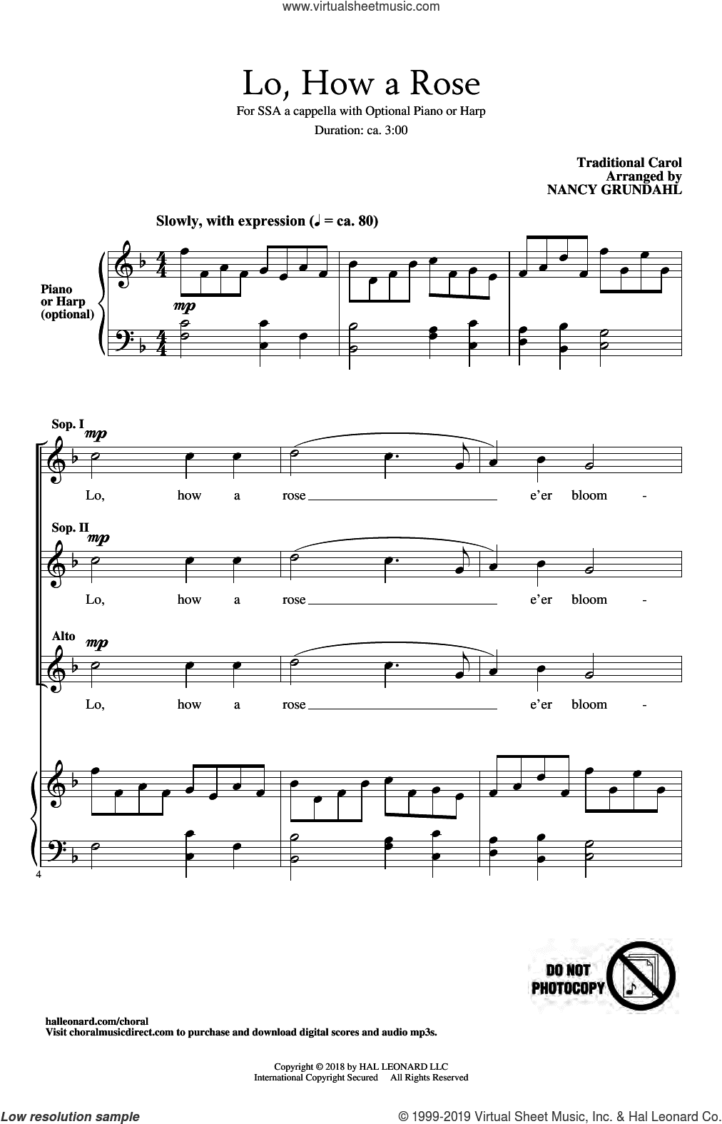 Lo, How A Rose (arr. Nancy Grundahl)
