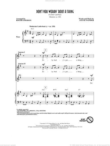 Don't You Worry 'Bout A Thing (arr. Roger Emerson)