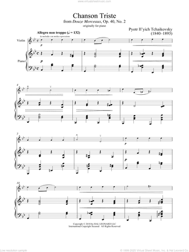 Chanson Triste, Op. 40, No. 2