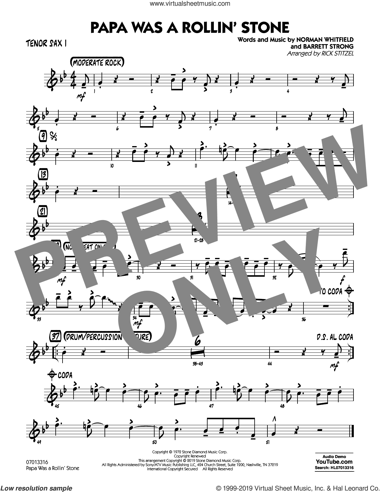 Papa Was a Rollin' Stone (arr. Rick Stitzel)