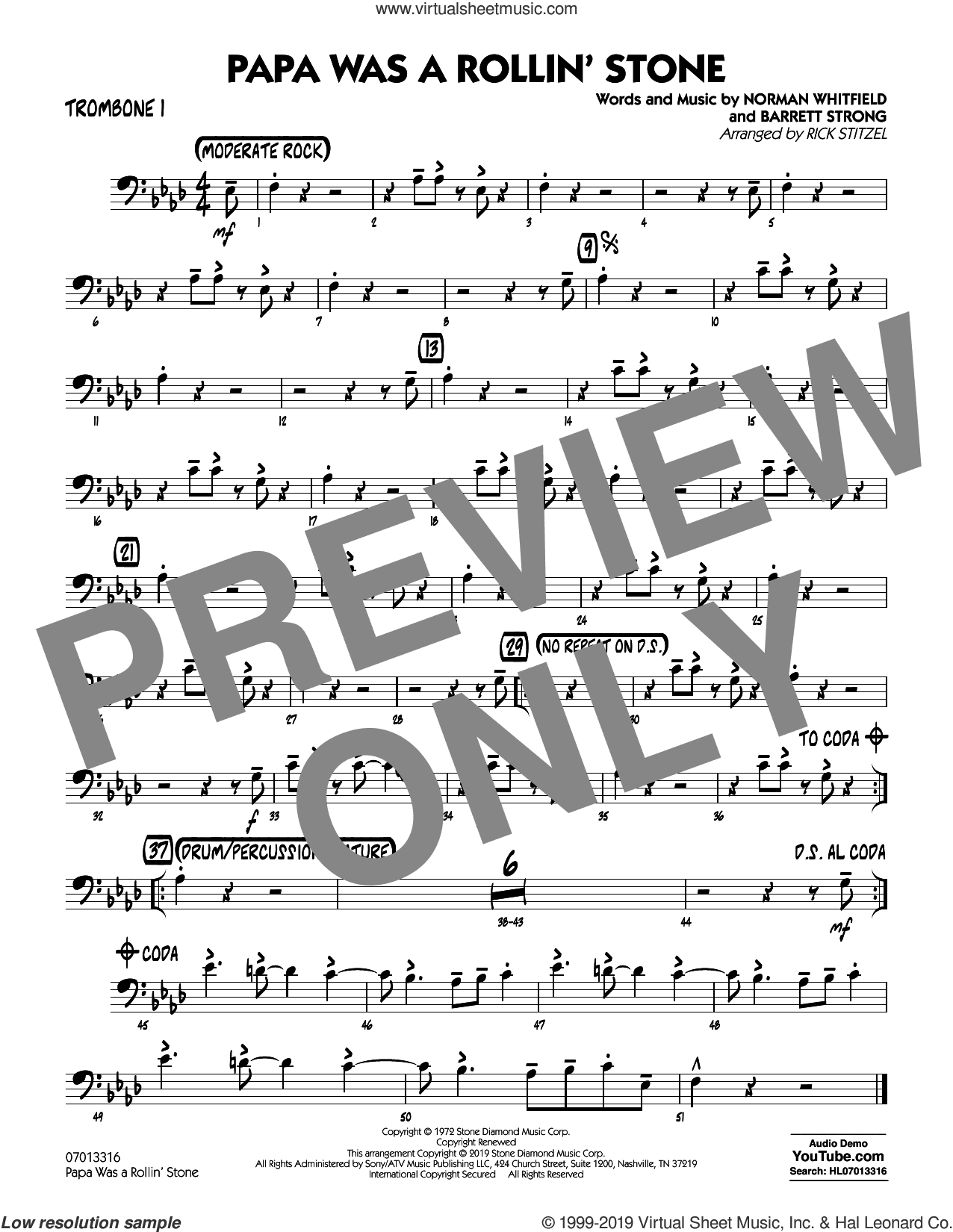 Papa Was a Rollin' Stone (arr. Rick Stitzel)