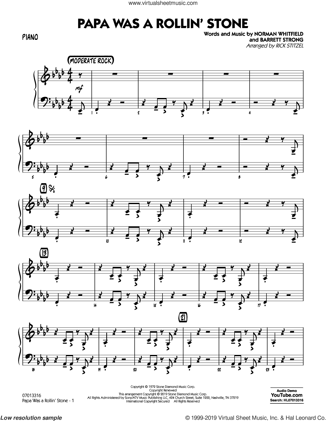 Papa Was a Rollin' Stone (arr. Rick Stitzel)