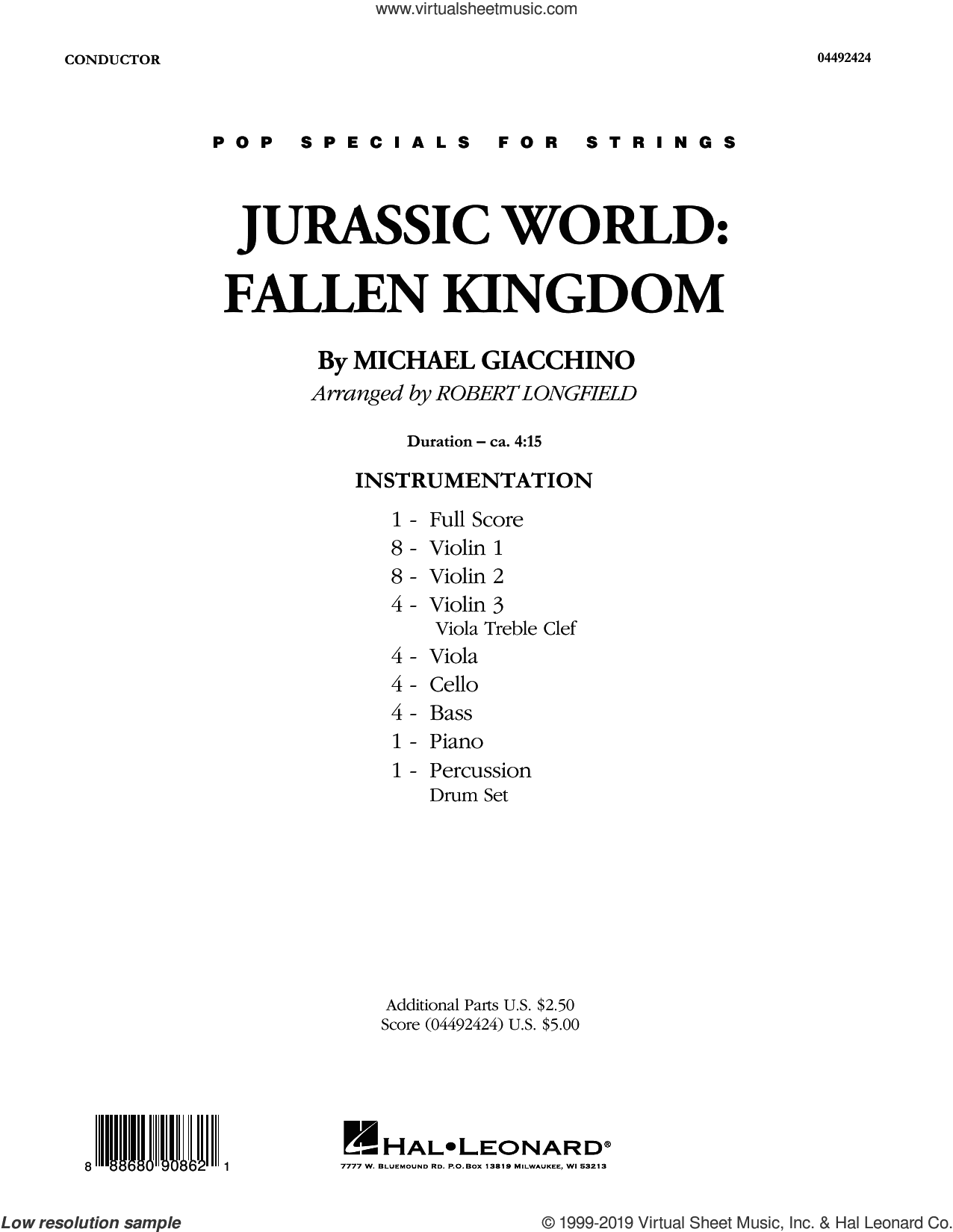 Jurassic World: Fallen Kingdom (arr. Robert Longfield)