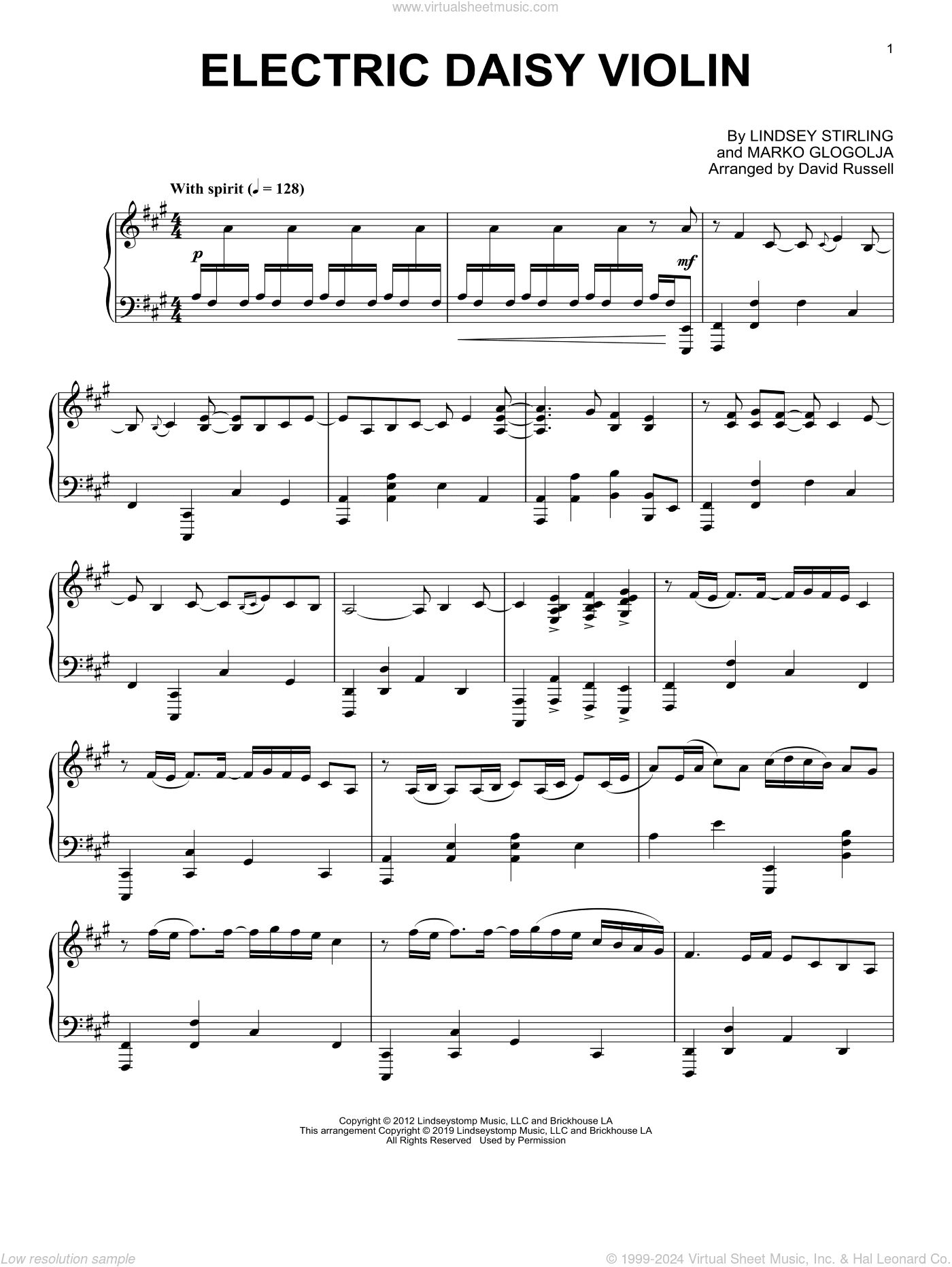 Electric Daisy Violin, (intermediate)