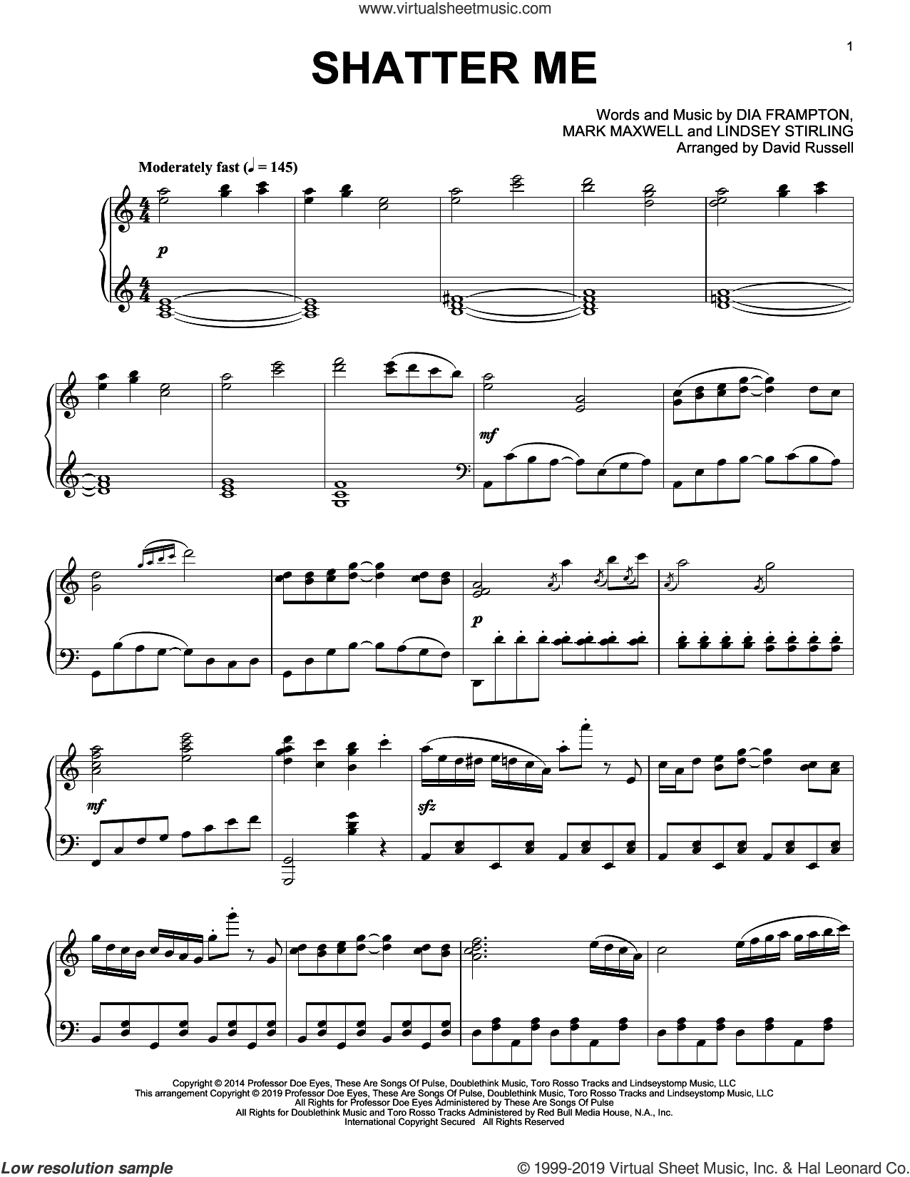 Shatter Me, (intermediate)