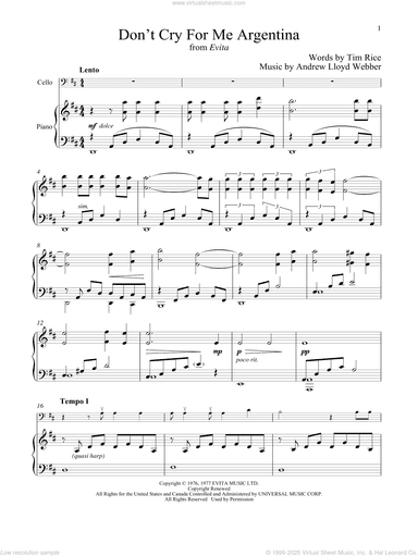 Don't Cry For Me Argentina (from Evita)