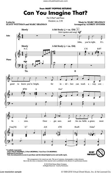 Can You Imagine That? (from Mary Poppins Returns) (arr. Audrey Snyder)