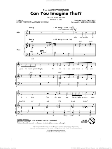 Can You Imagine That? (from Mary Poppins Returns) (arr. Audrey Snyder)