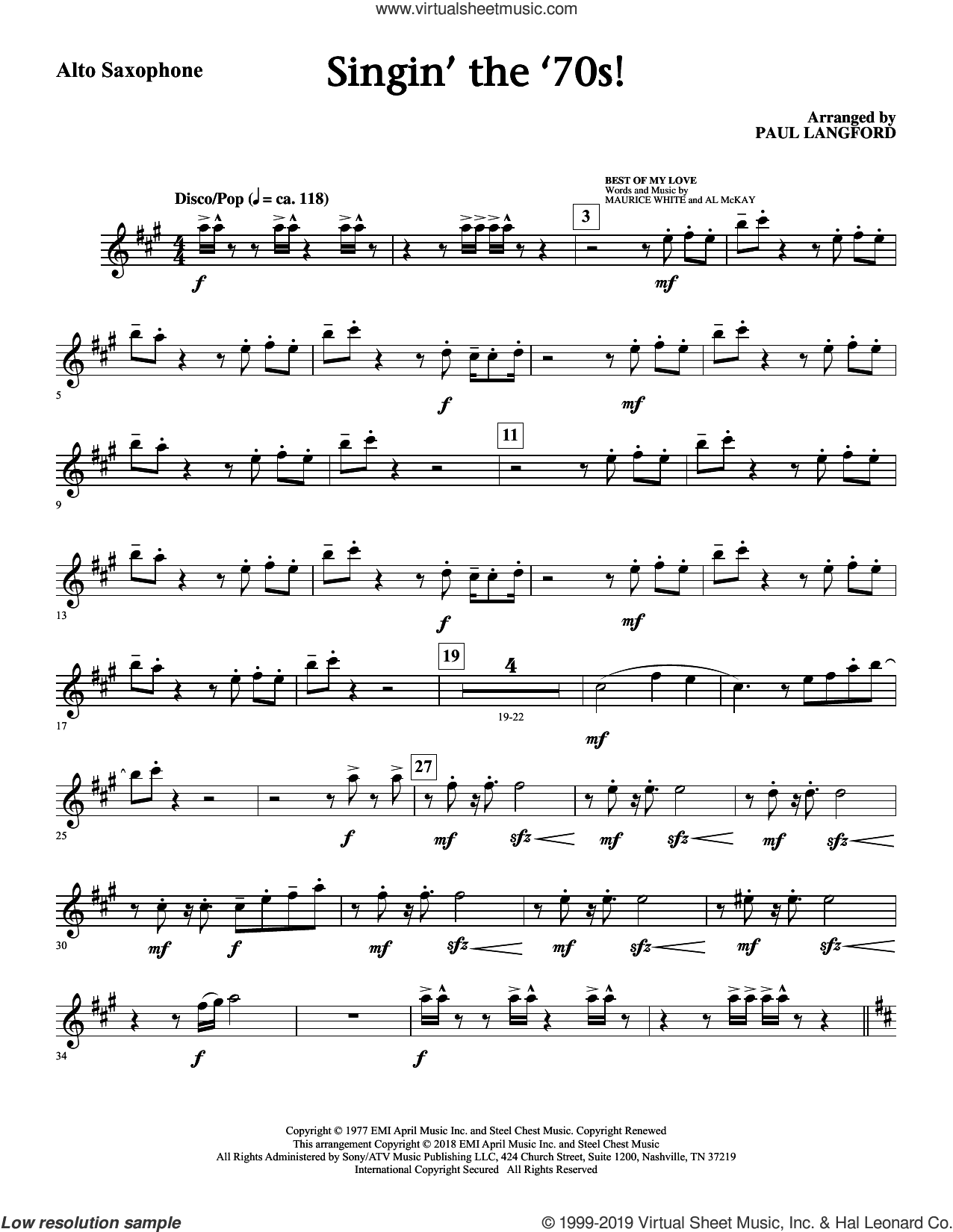 Singin' The 70's (arr. Paul Langford) (complete set of parts)