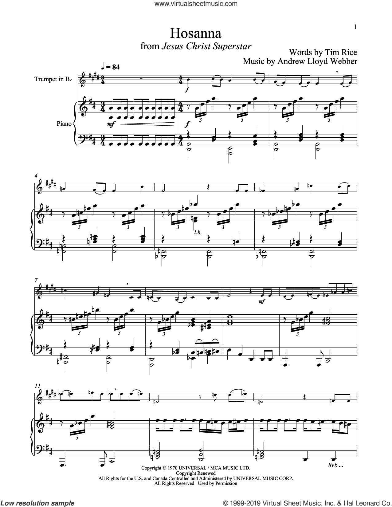 Hosanna (from Jesus Christ Superstar)