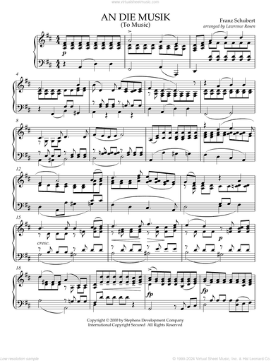 An Die Musik (To Music) (arr. Lawrence Rosen)