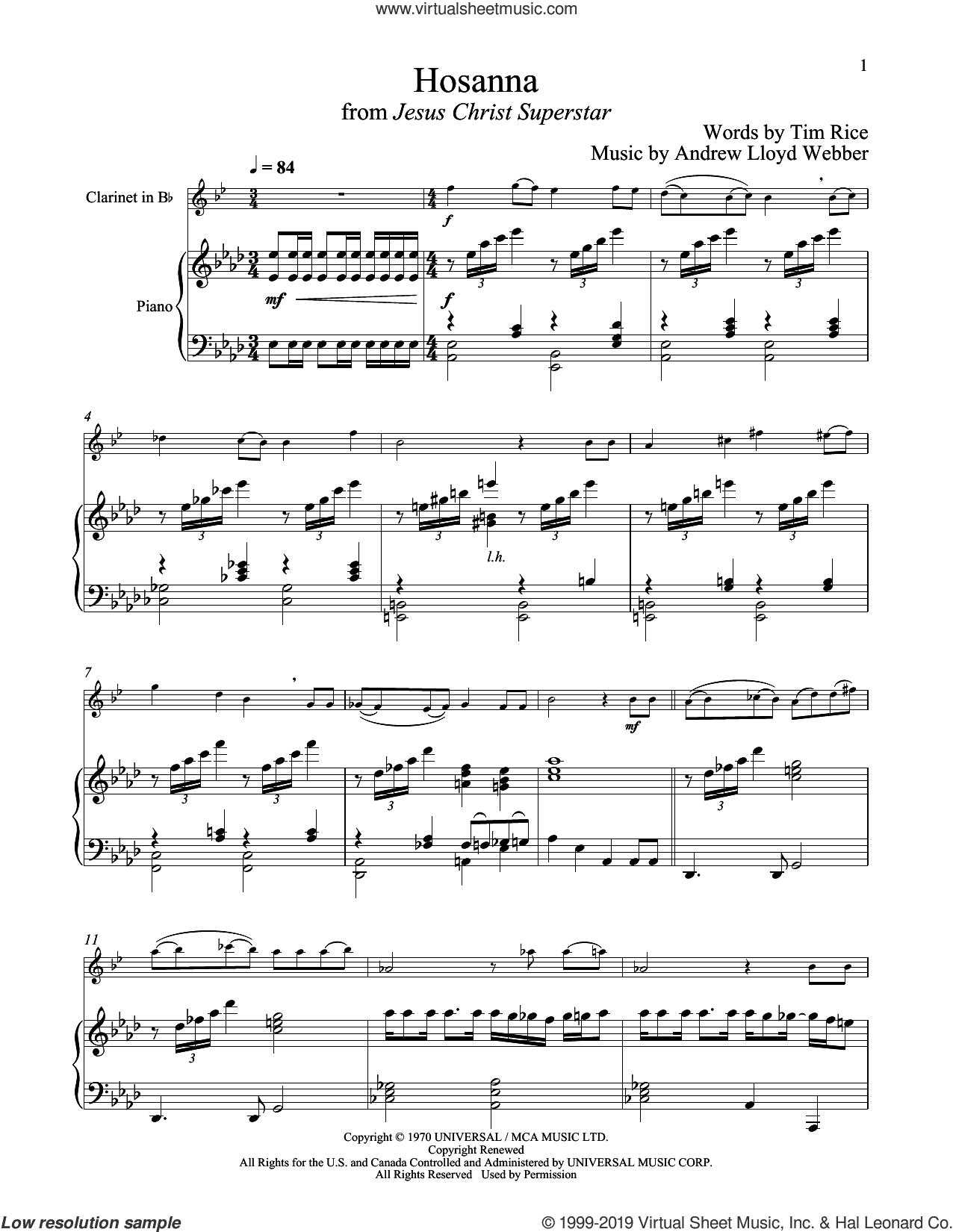 Hosanna (from Jesus Christ Superstar)