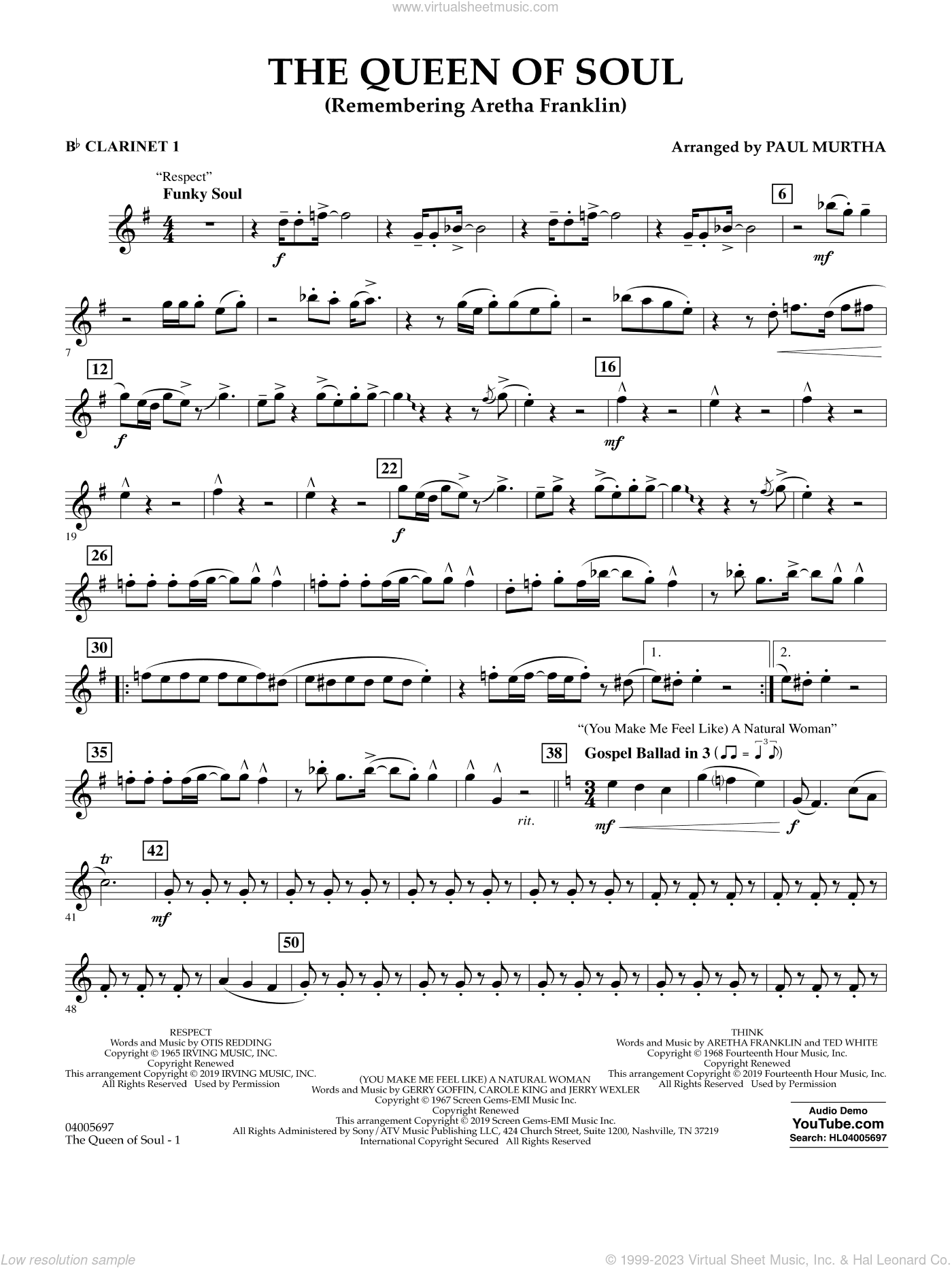 The Queen Of Soul (arr. Paul Murtha)- Conductor Score (Full Score)