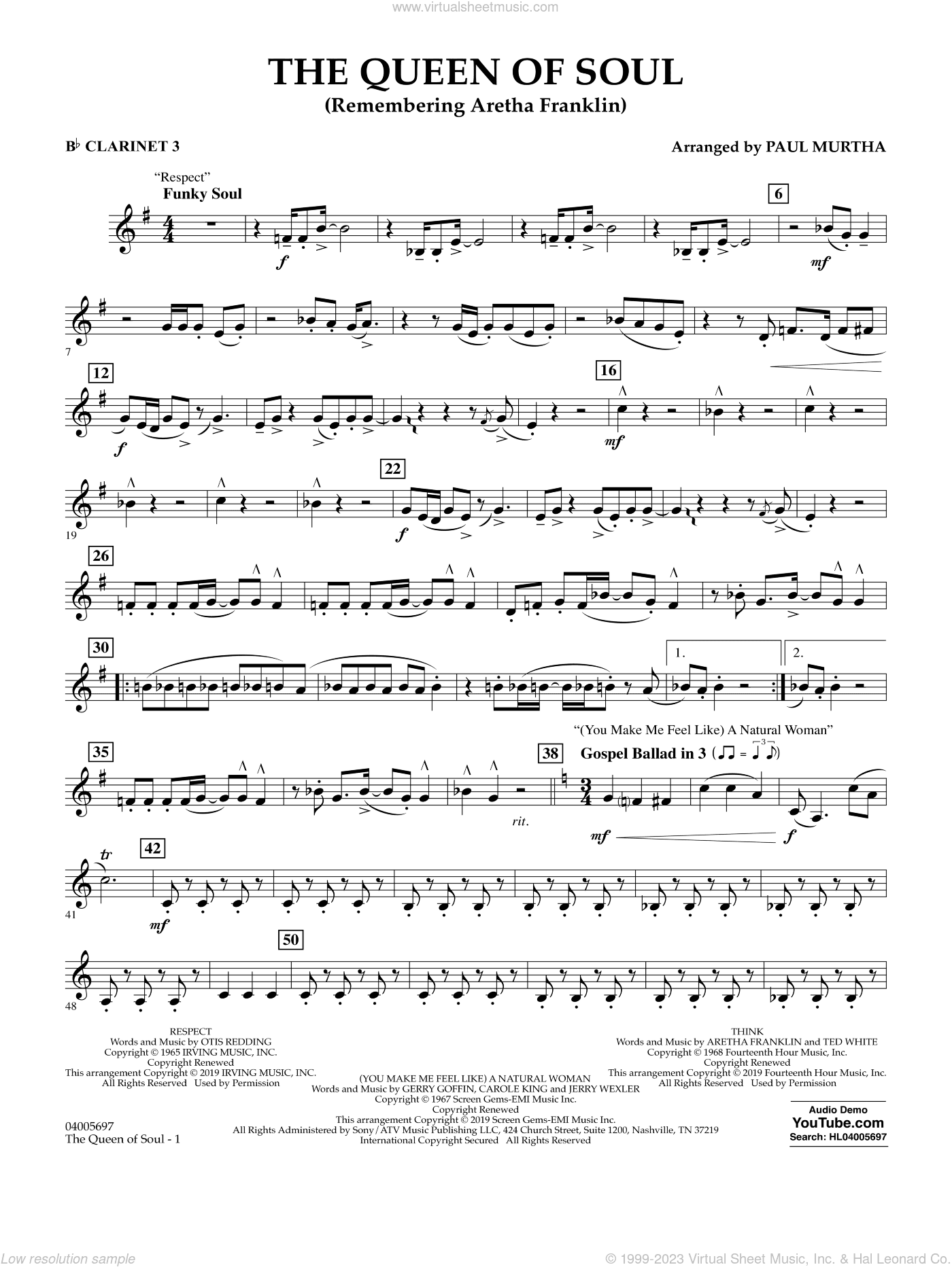 The Queen Of Soul (arr. Paul Murtha)- Conductor Score (Full Score)