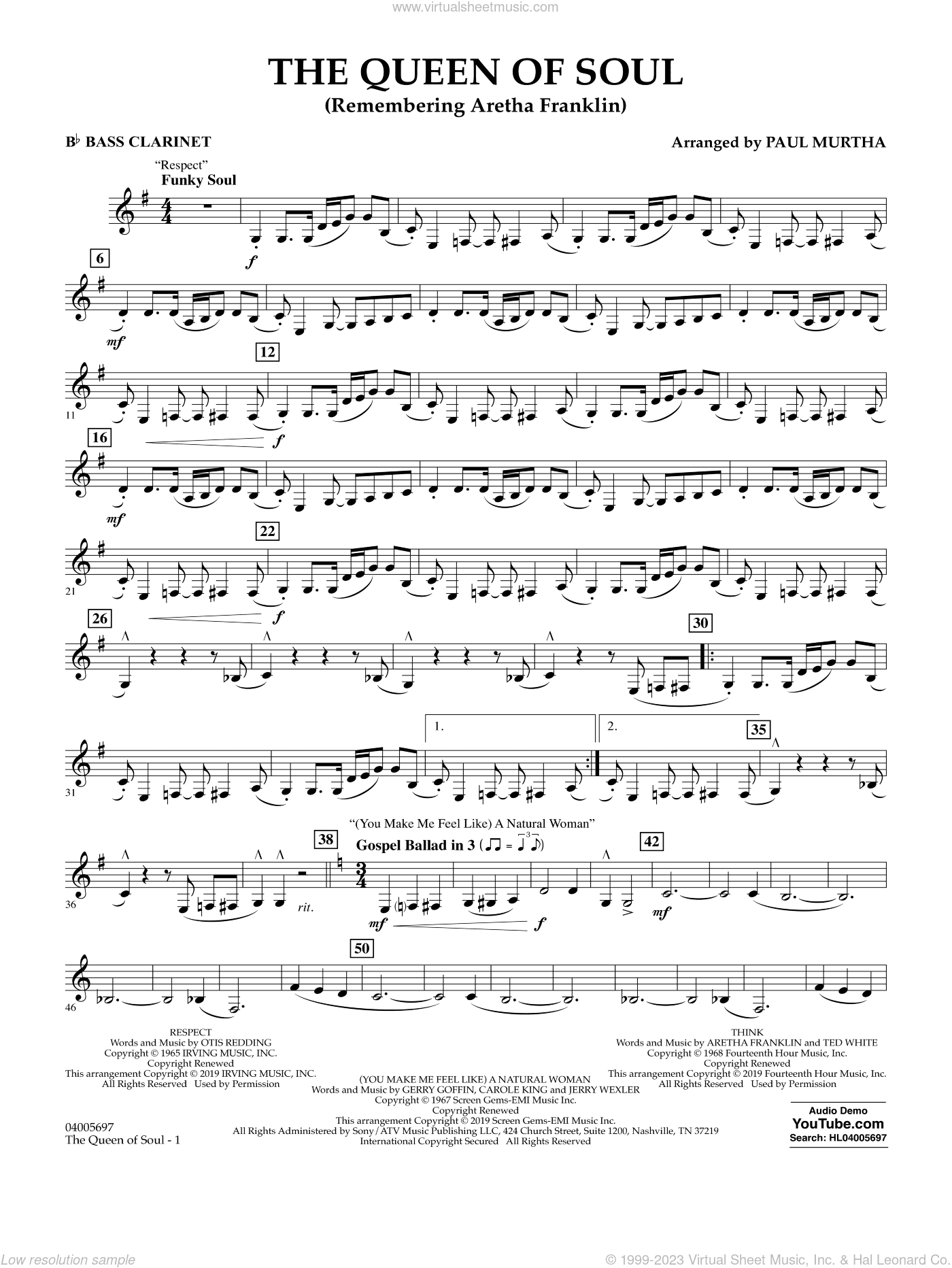 The Queen Of Soul (arr. Paul Murtha)- Conductor Score (Full Score)