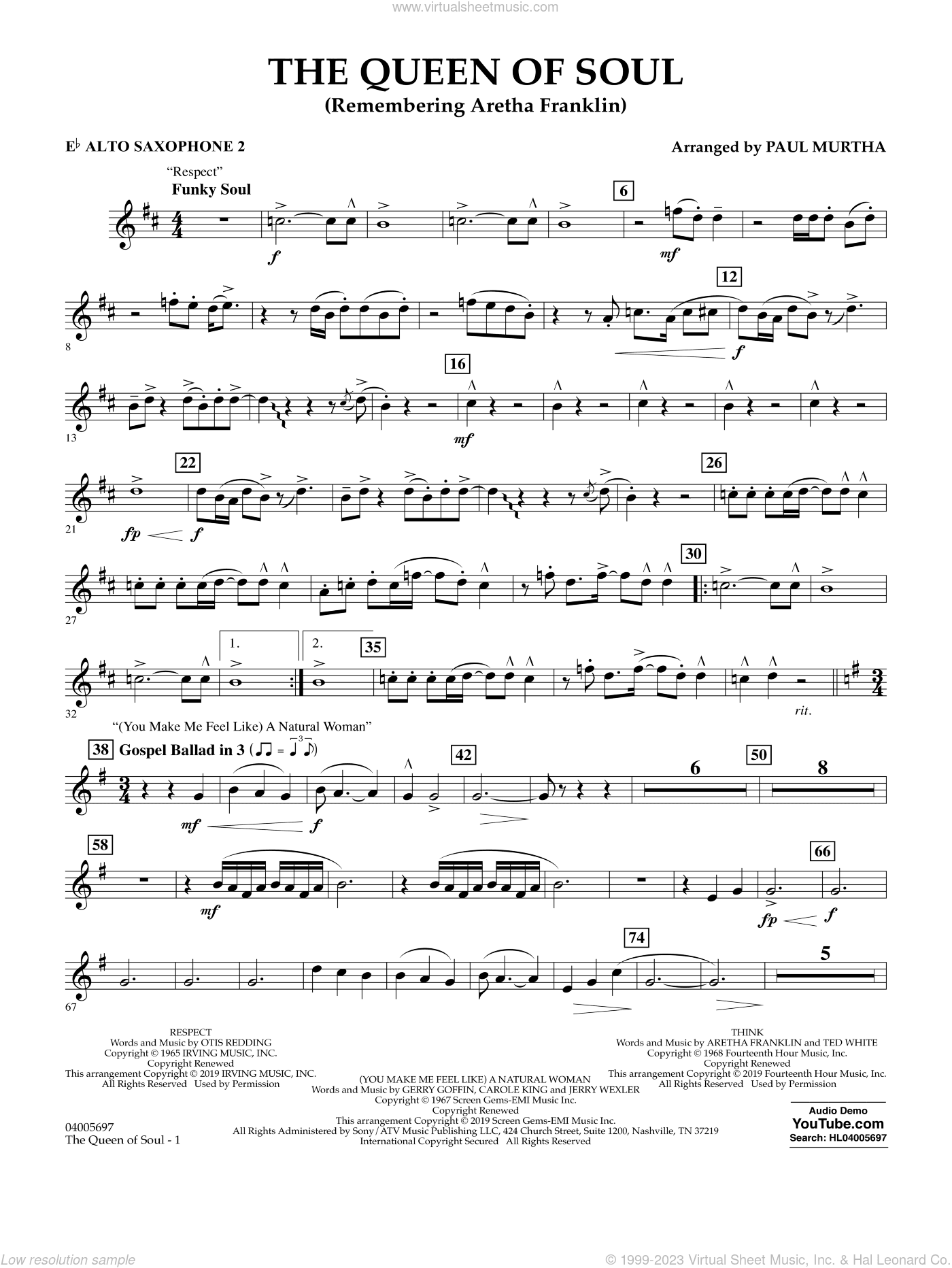 The Queen Of Soul (arr. Paul Murtha)- Conductor Score (Full Score)