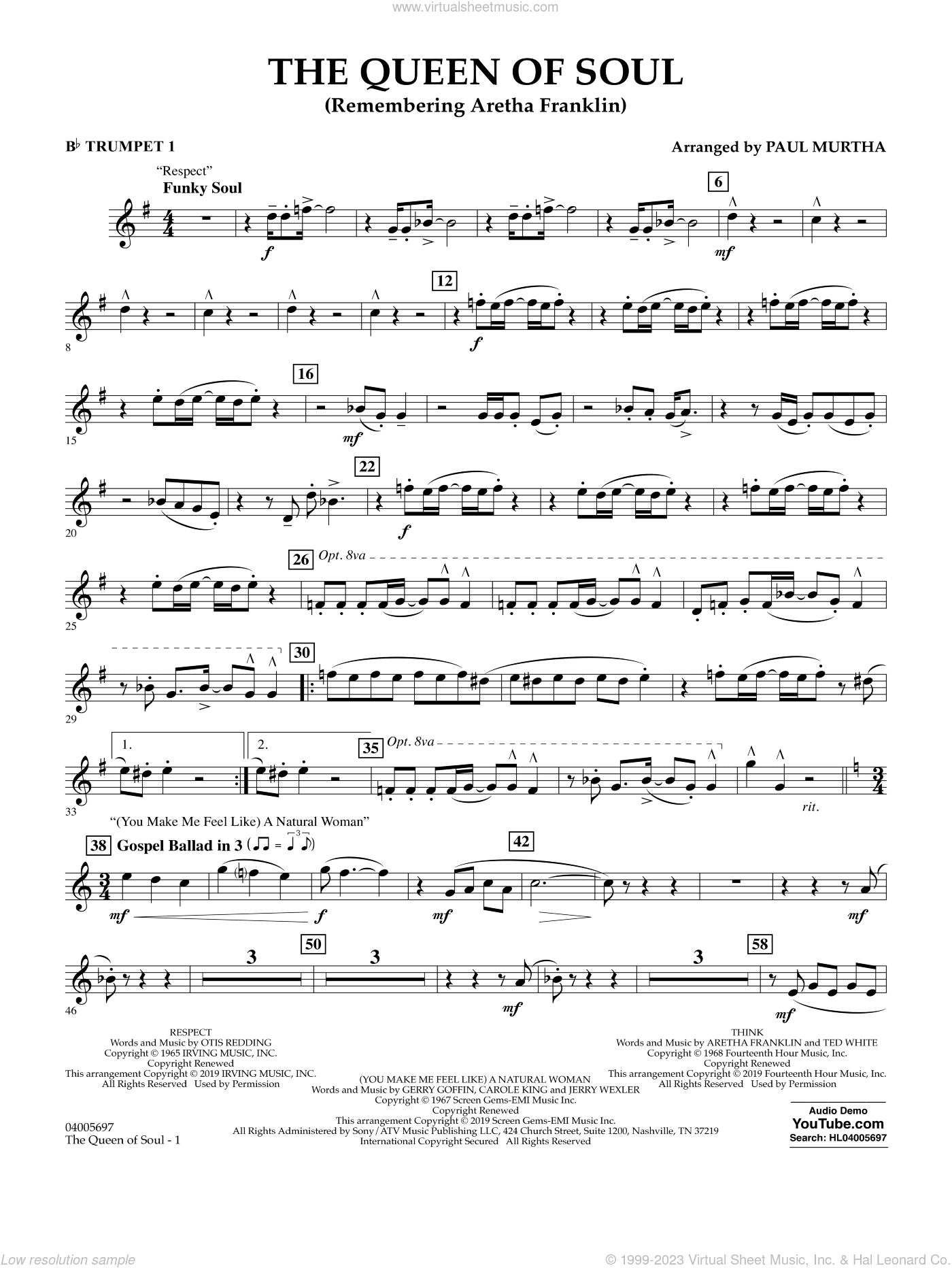 The Queen Of Soul (arr. Paul Murtha)- Conductor Score (Full Score)