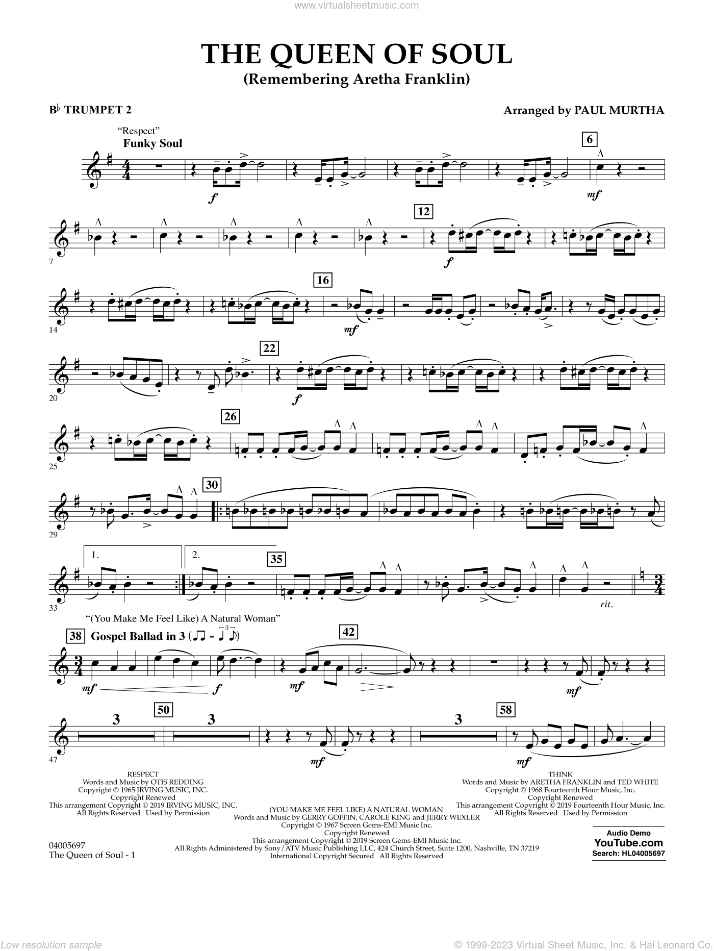 The Queen Of Soul (arr. Paul Murtha)- Conductor Score (Full Score)