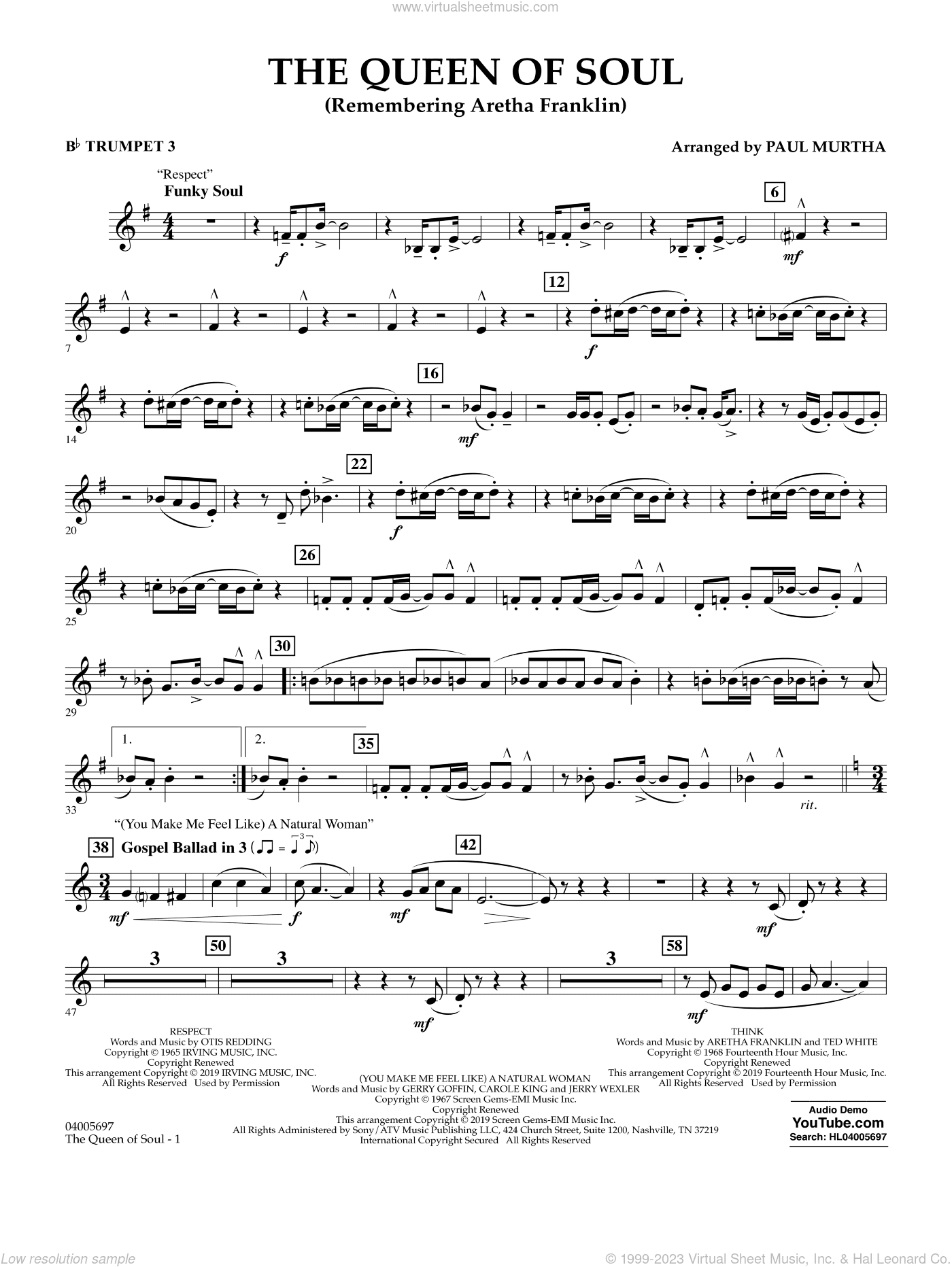 The Queen Of Soul (arr. Paul Murtha)- Conductor Score (Full Score)