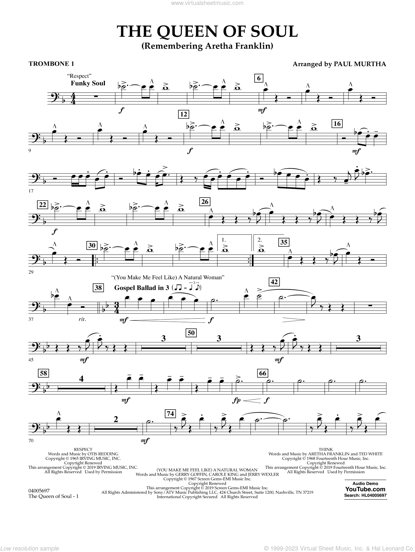 The Queen Of Soul (arr. Paul Murtha)- Conductor Score (Full Score)